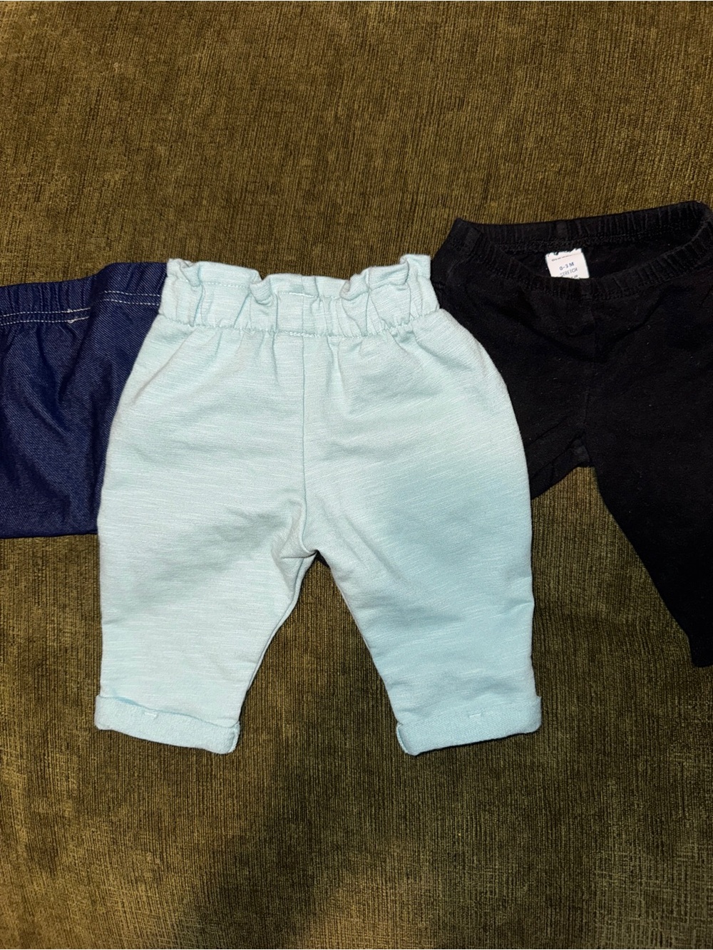 3-Pack Baby Pants Trio - Light Blue, Navy, Black - Picture 2 of 3